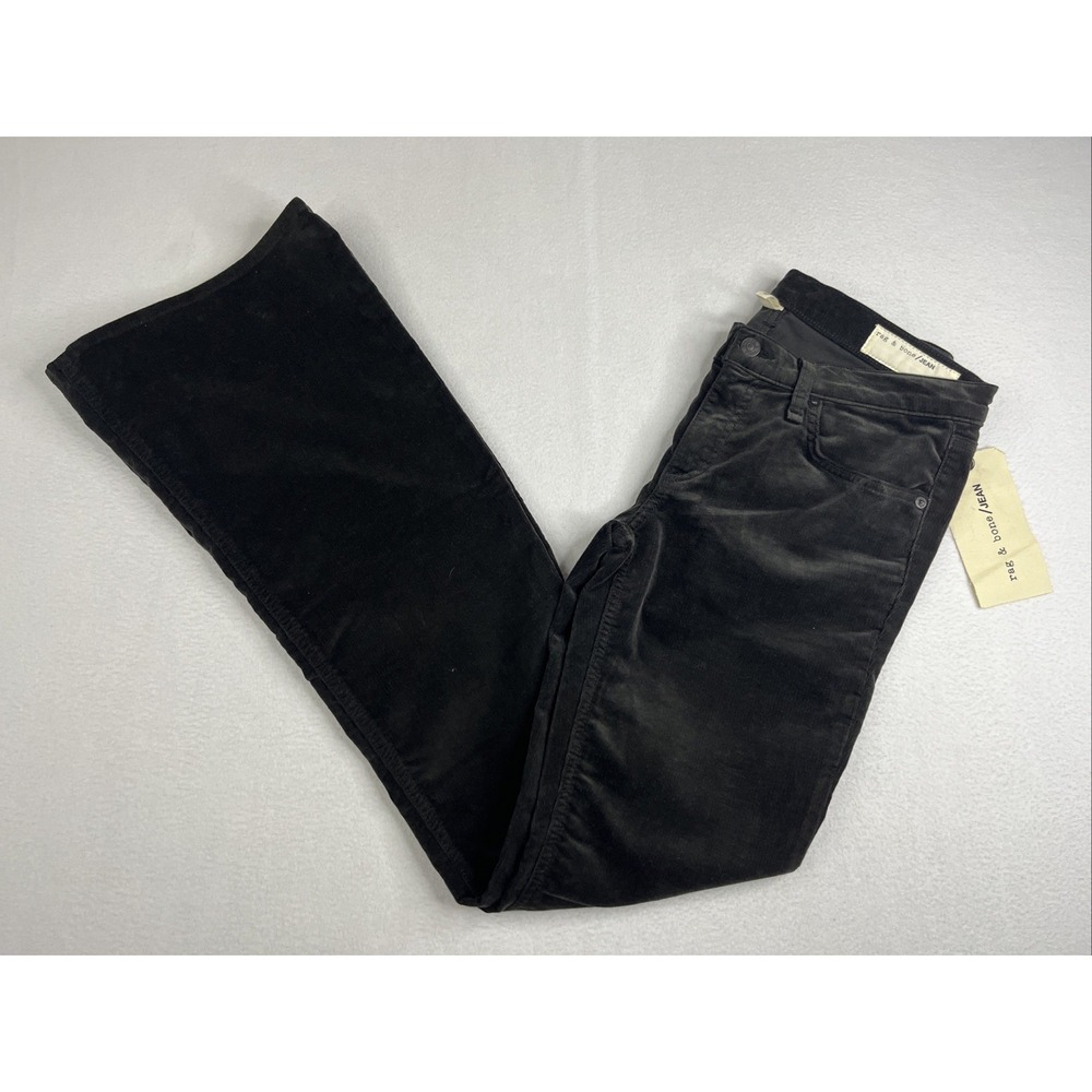 Rag & Bone Elephant Bell Corduroy Pants Brown Charcoal Women 28 W1523C094CHA